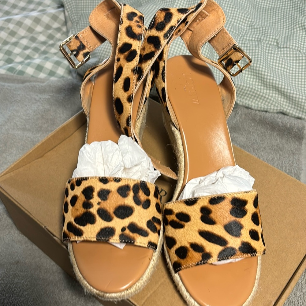 Tiger print wedge heel